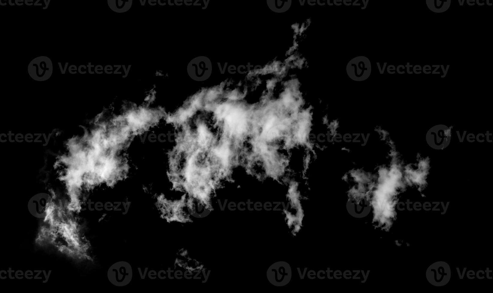 White cloud isolated on black background,Textured smoke,brush effect photo