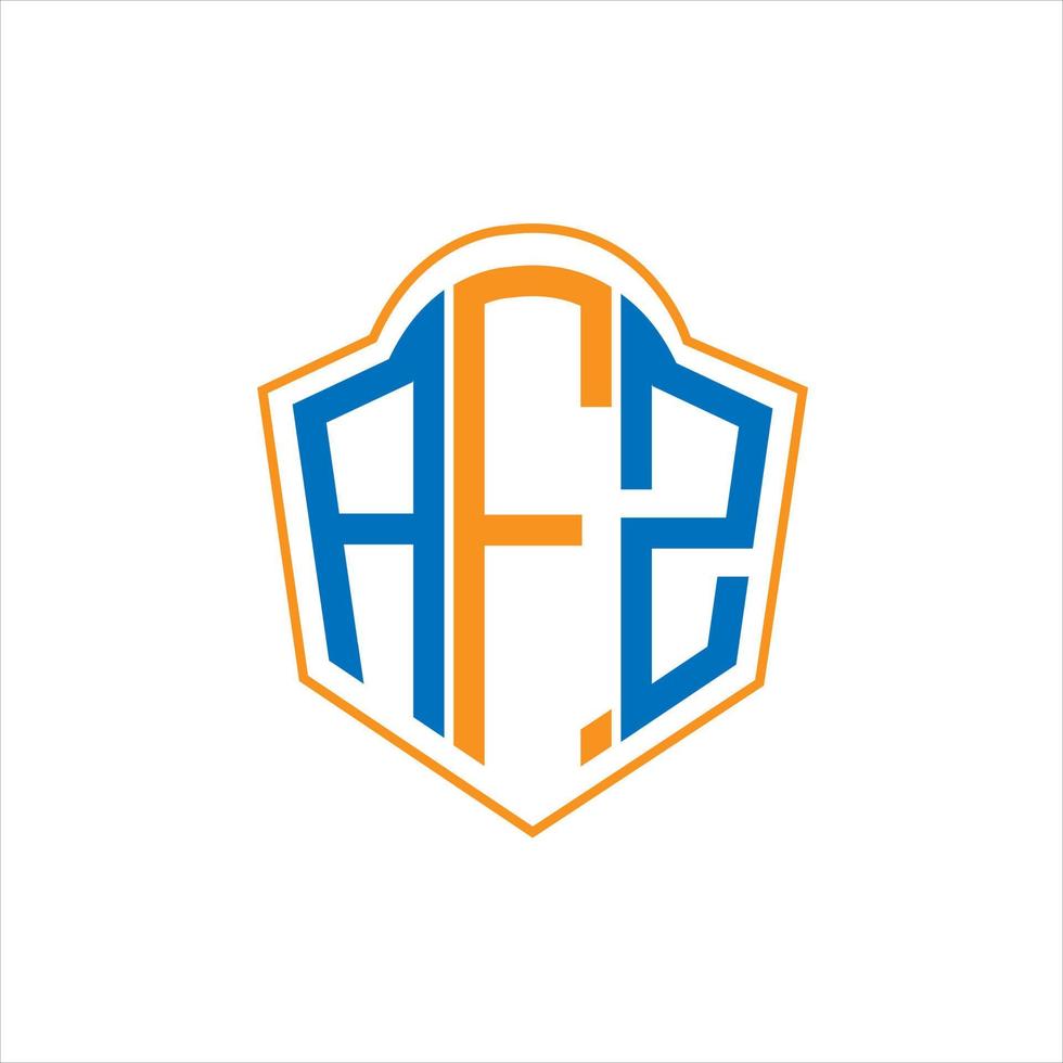 AFZ abstract monogram shield logo design on white background. AFZ creative initials letter logo. vector