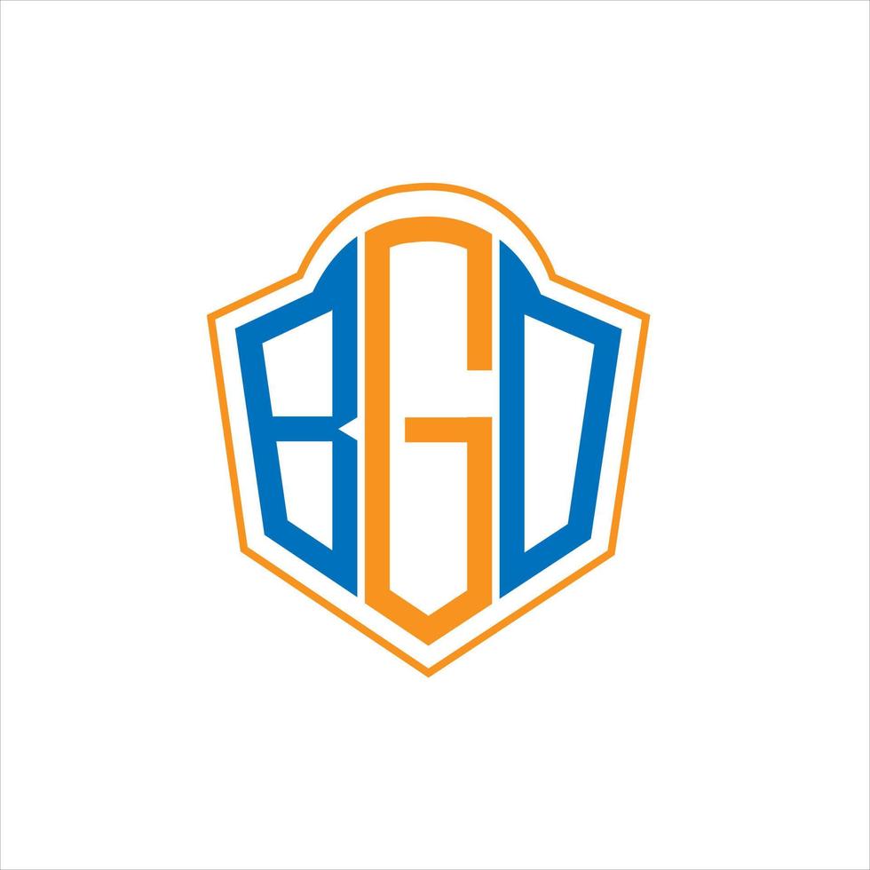 BGO abstract monogram shield logo design on white background. BGO creative initials letter logo. vector