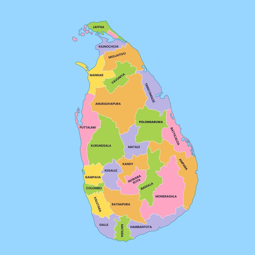 Detailed Sri Lanka Country Map vector