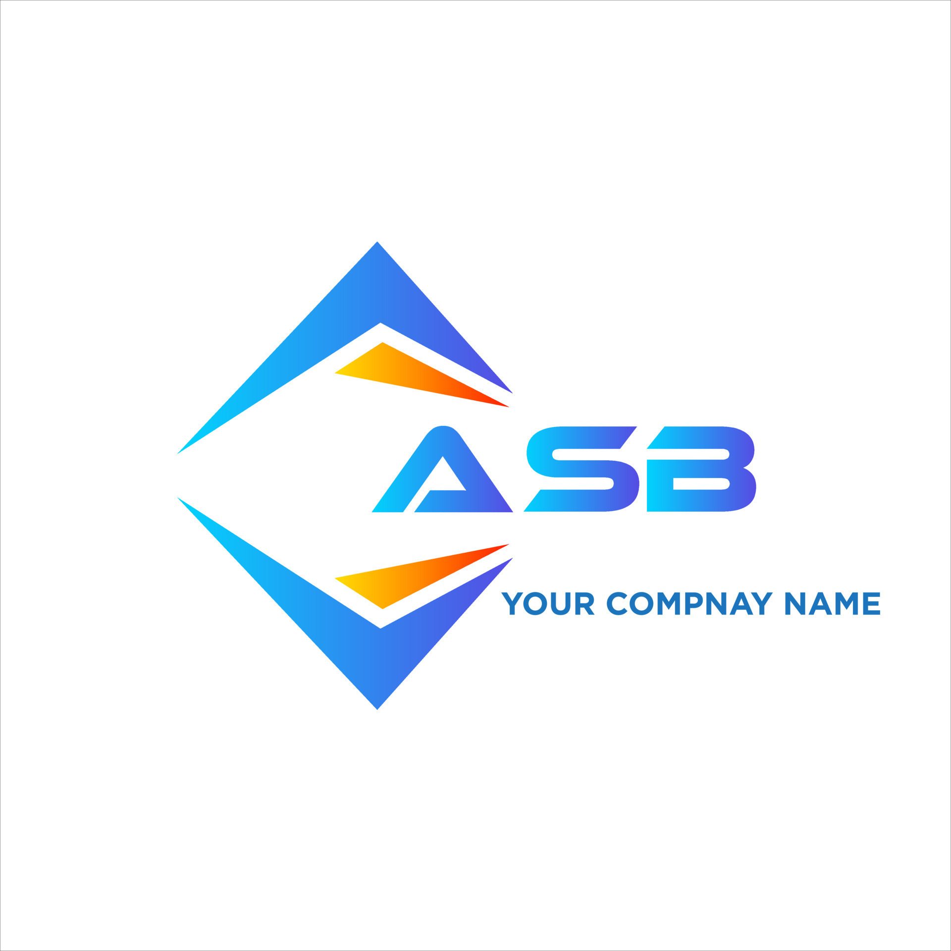 ASB abstract technology logo design on white background. ASB creative