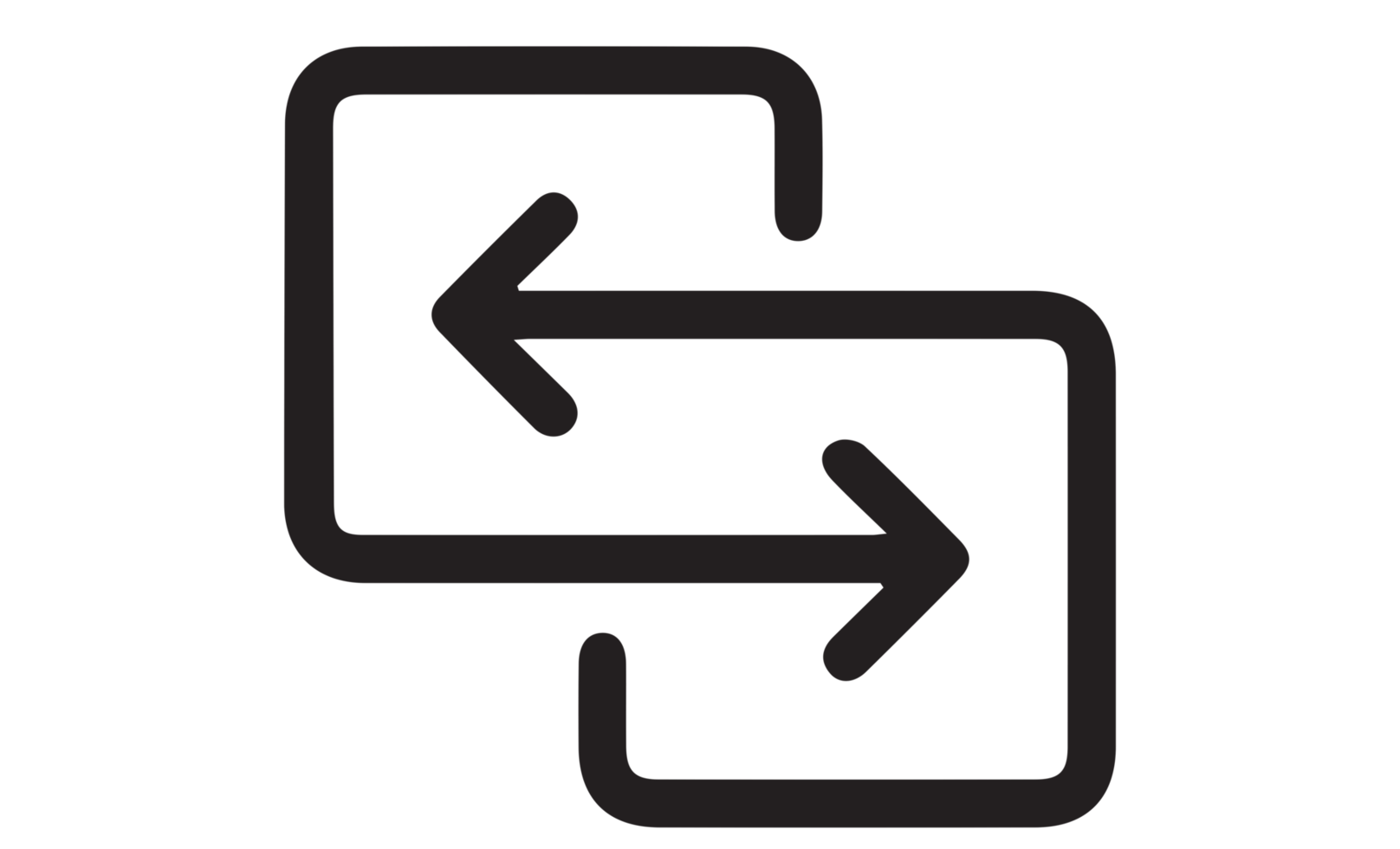 black direction arrows for transfer on transparent background png