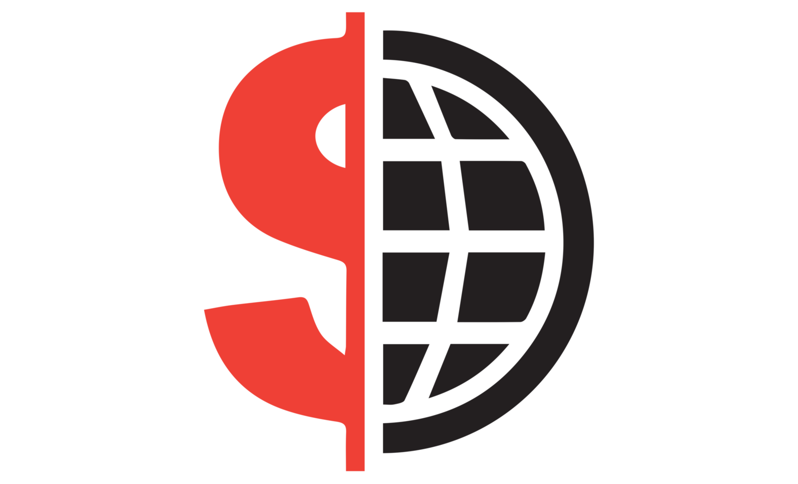 Dollar and globe icon on transparent background png