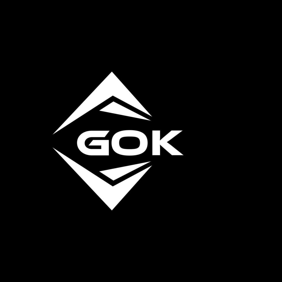 GOK abstract technology logo design on Black background. GOK creative initials letter logo concept. vector