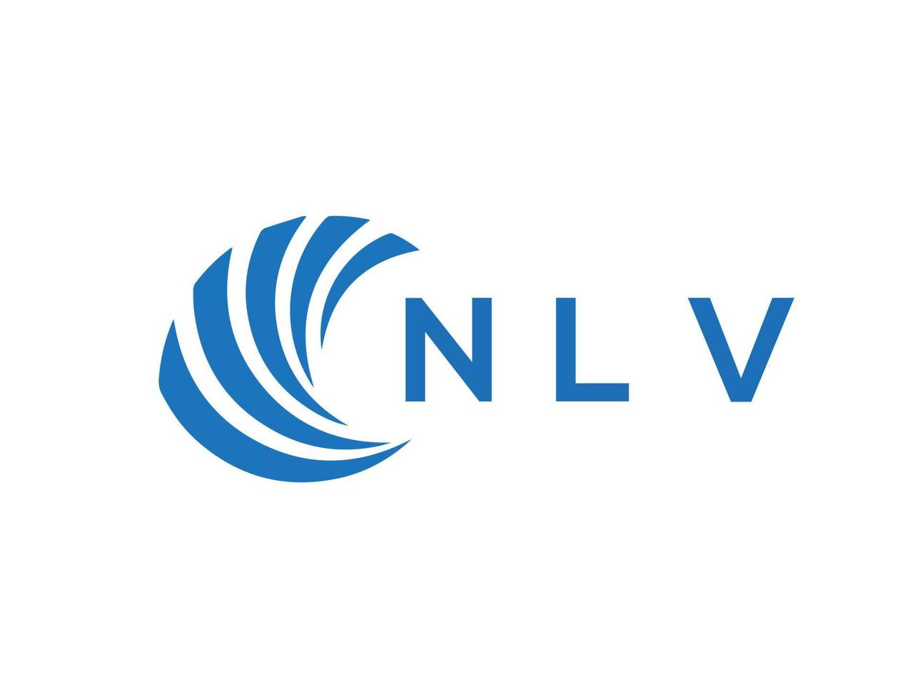 NLV letter logo design on white background. NLV creative circle letter
