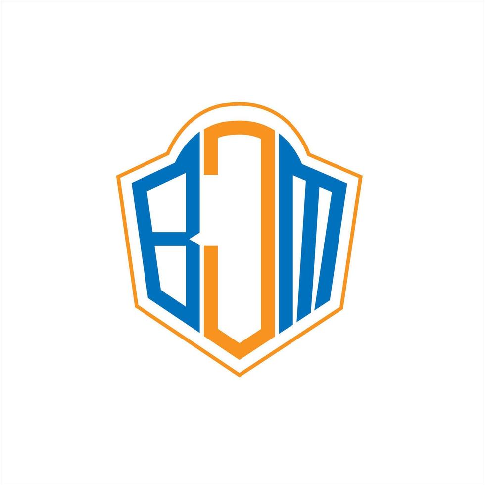 BJM abstract monogram shield logo design on white background. BJM creative initials letter logo. vector