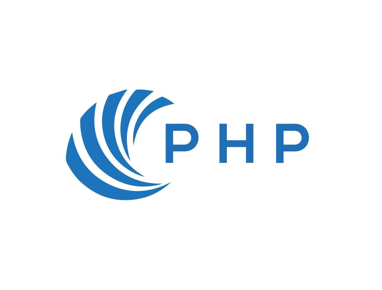 php letra logo diseño en blanco antecedentes. php creativo circulo letra logo concepto. php letra diseño. vector