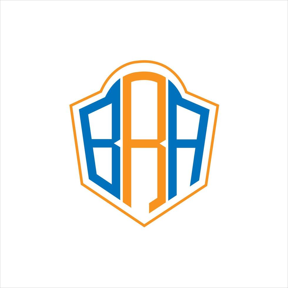 BRA abstract monogram shield logo design on white background. BRA creative initials letter logo. vector