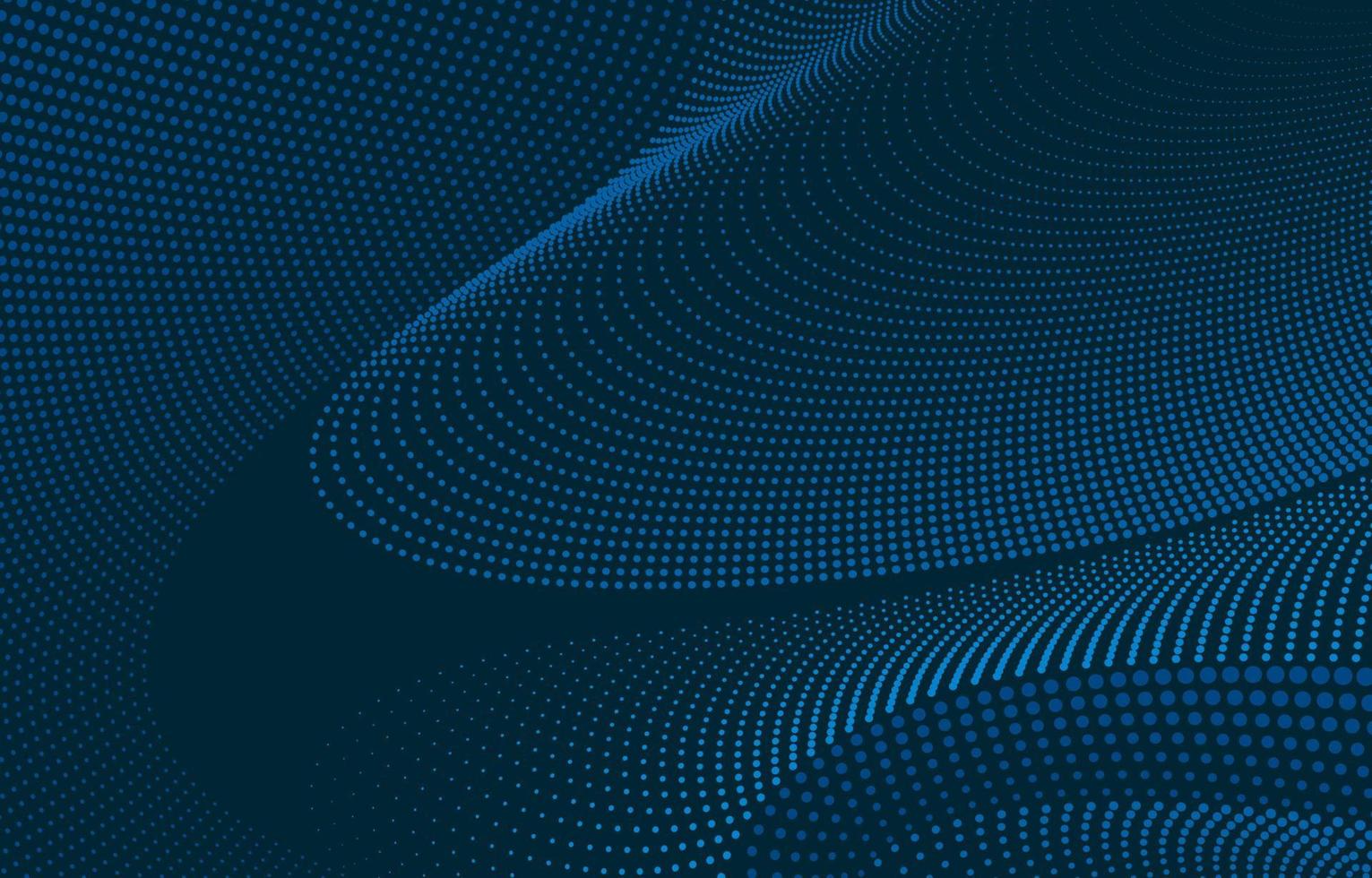 Blue Halftone Wave on Black Background vector