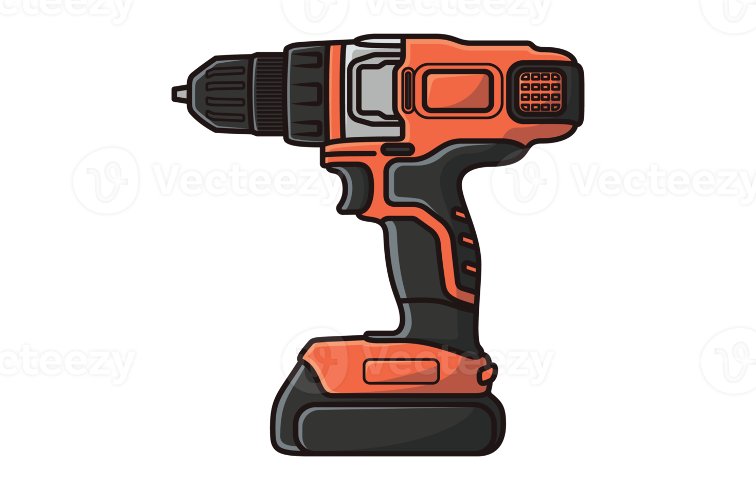 Manual Electric Drill with Screwdriver illustration. png