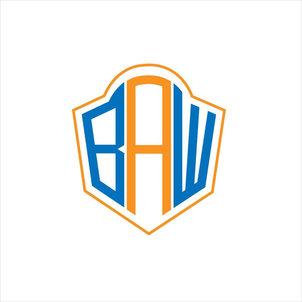 baw resumen monograma proteger logo diseño en blanco antecedentes. baw creativo iniciales letra logo. vector
