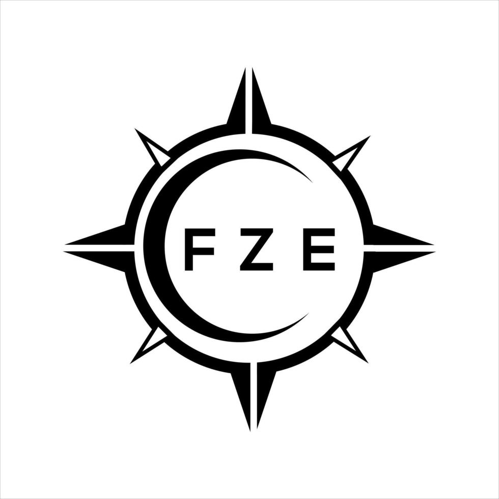 fze resumen tecnología circulo ajuste logo diseño en blanco antecedentes. fze creativo iniciales letra logo. vector