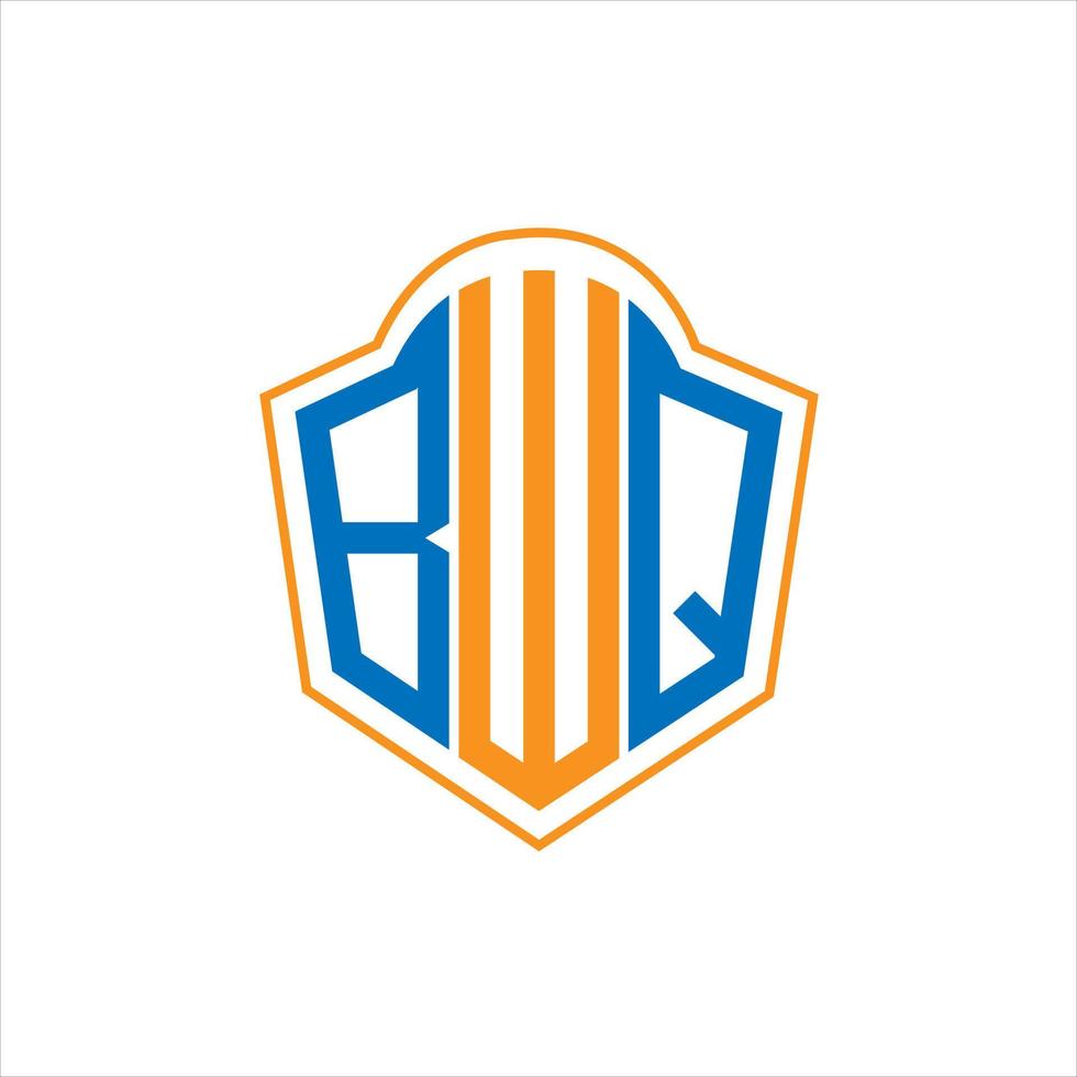 BWQ abstract monogram shield logo design on white background. BWQ creative initials letter logo. vector