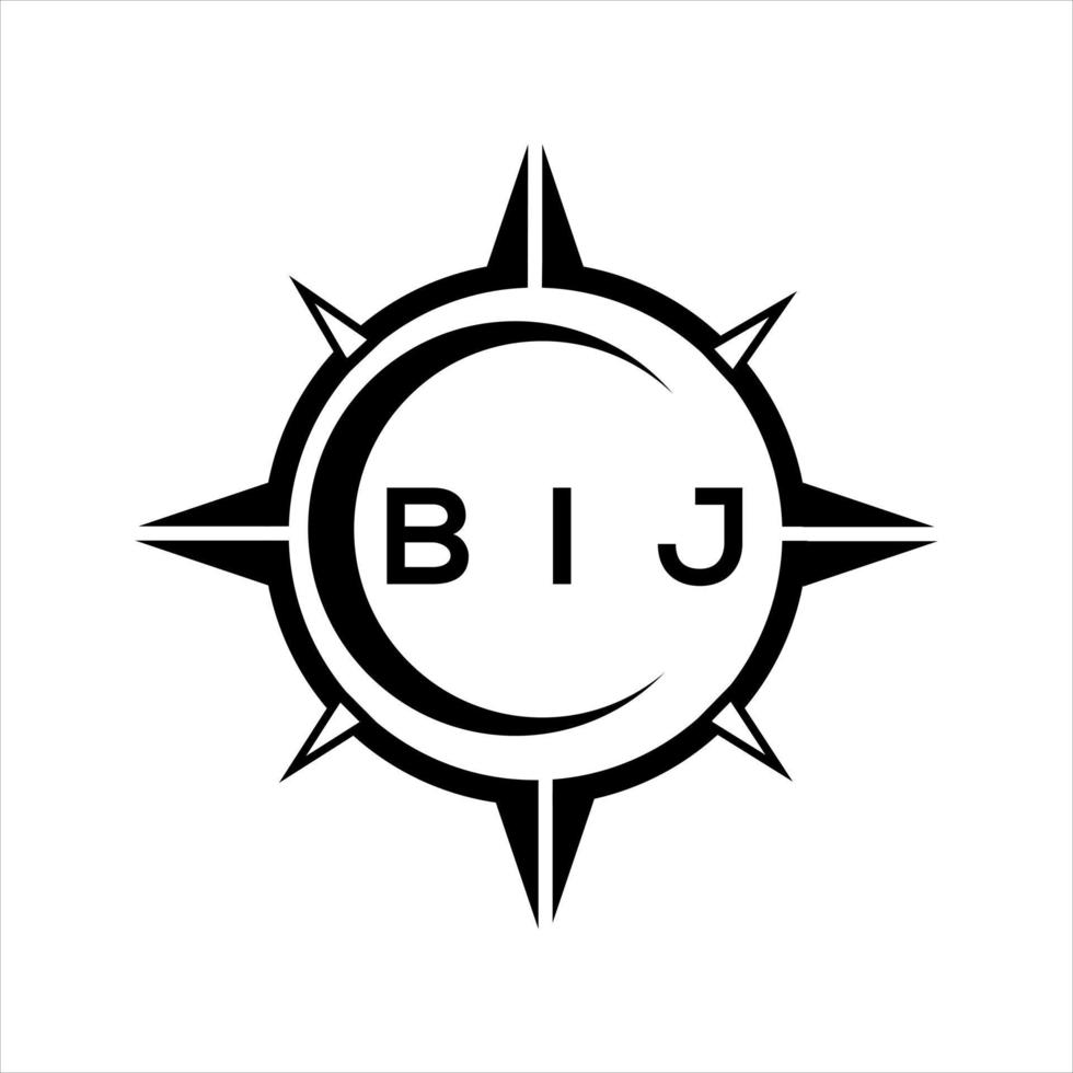 BIJ abstract monogram shield logo design on white background. BIJ creative initials letter logo. vector