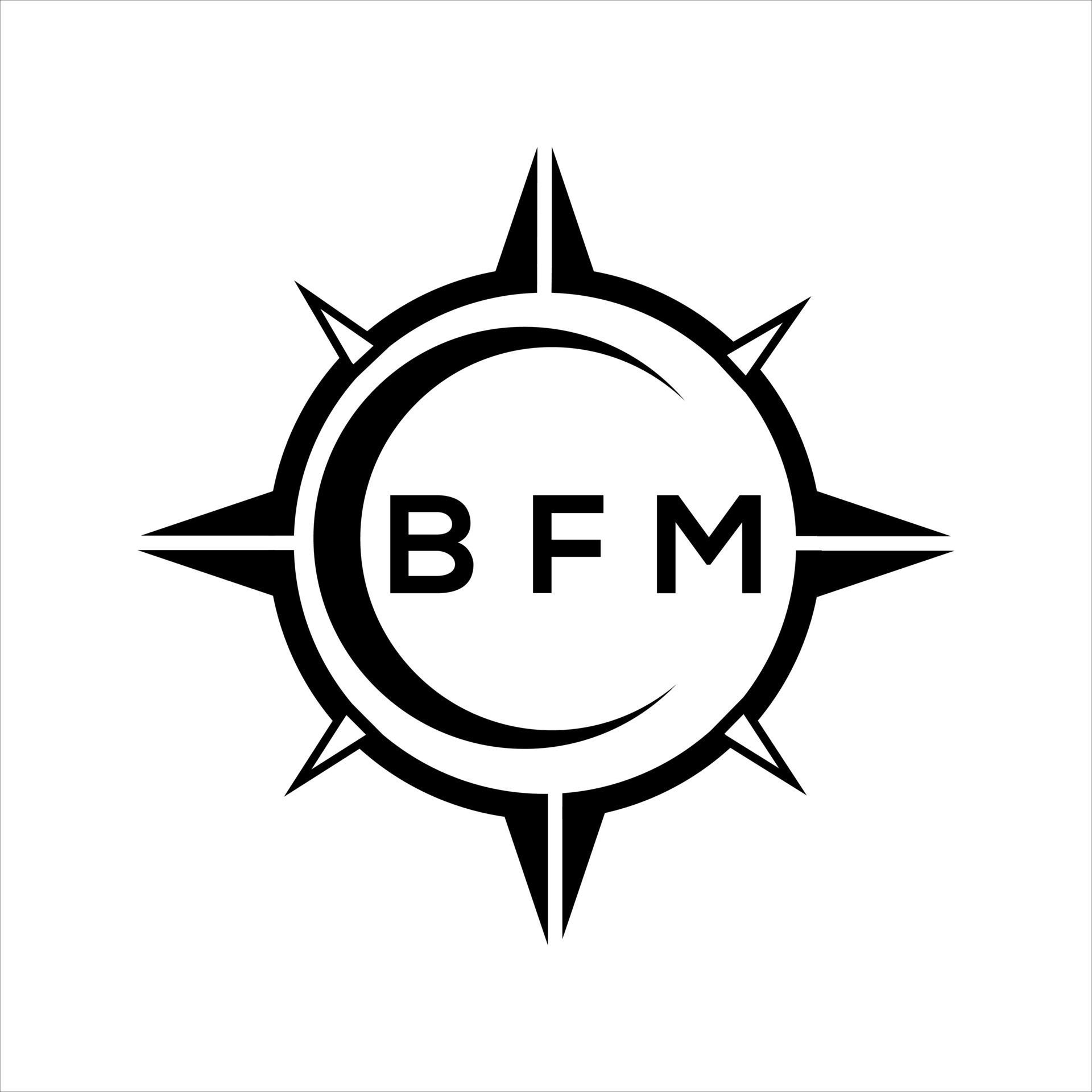 BFM abstract monogram shield logo design on white background. BFM