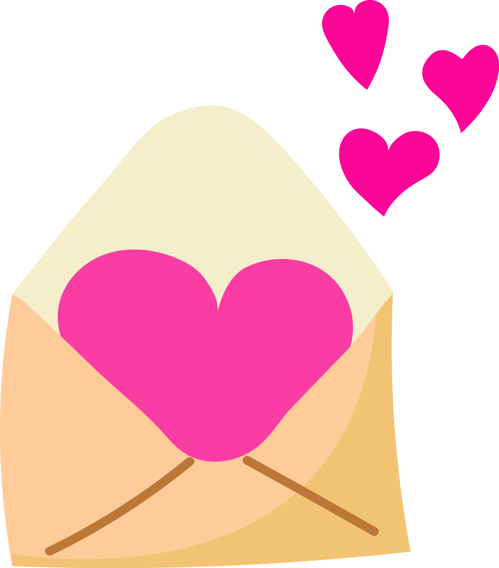 carta do amor, coração dentro a aberto envelope 19880721 PNG