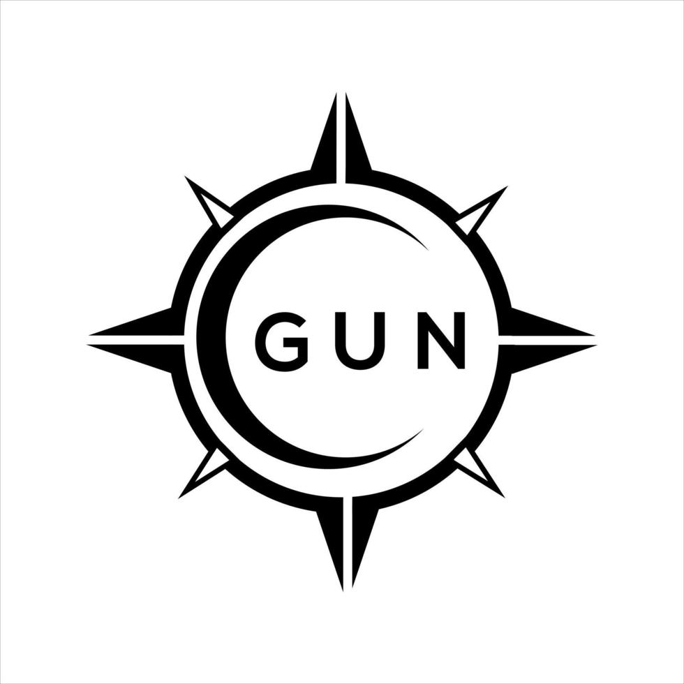 pistola resumen tecnología circulo ajuste logo diseño en blanco antecedentes. pistola creativo iniciales letra logo. vector