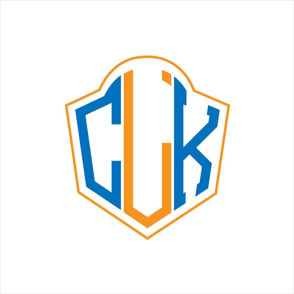 CLK abstract monogram shield logo design on white background. CLK creative initials letter log. vector