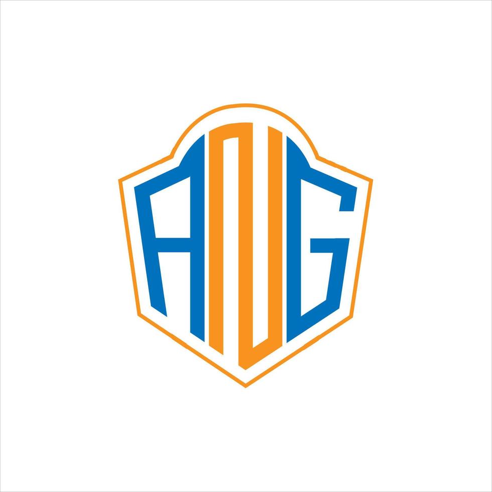 ANG abstract monogram shield logo design on white background. ANG creative initials letter logo. vector