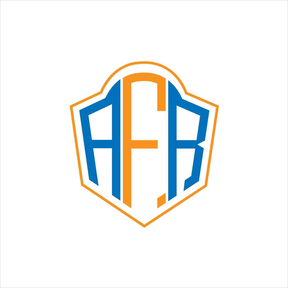 AFR abstract monogram shield logo design on white background. AFR creative initials letter logo. vector