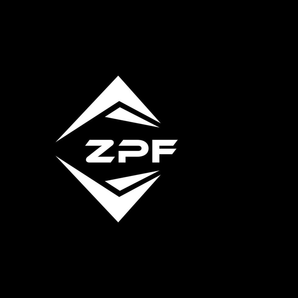ZPF abstract technology logo design on Black background. ZPF creative initials letter logo concept. vector