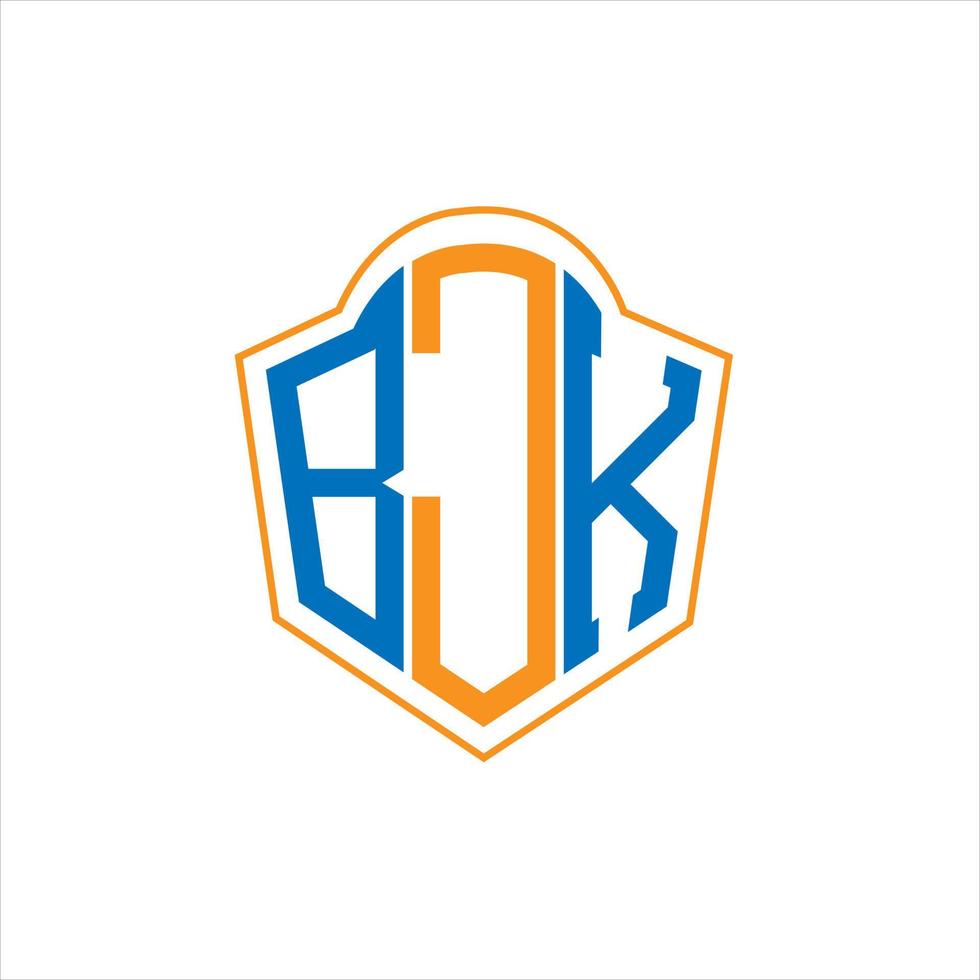 bjk resumen monograma proteger logo diseño en blanco antecedentes. bjk creativo iniciales letra logo. vector