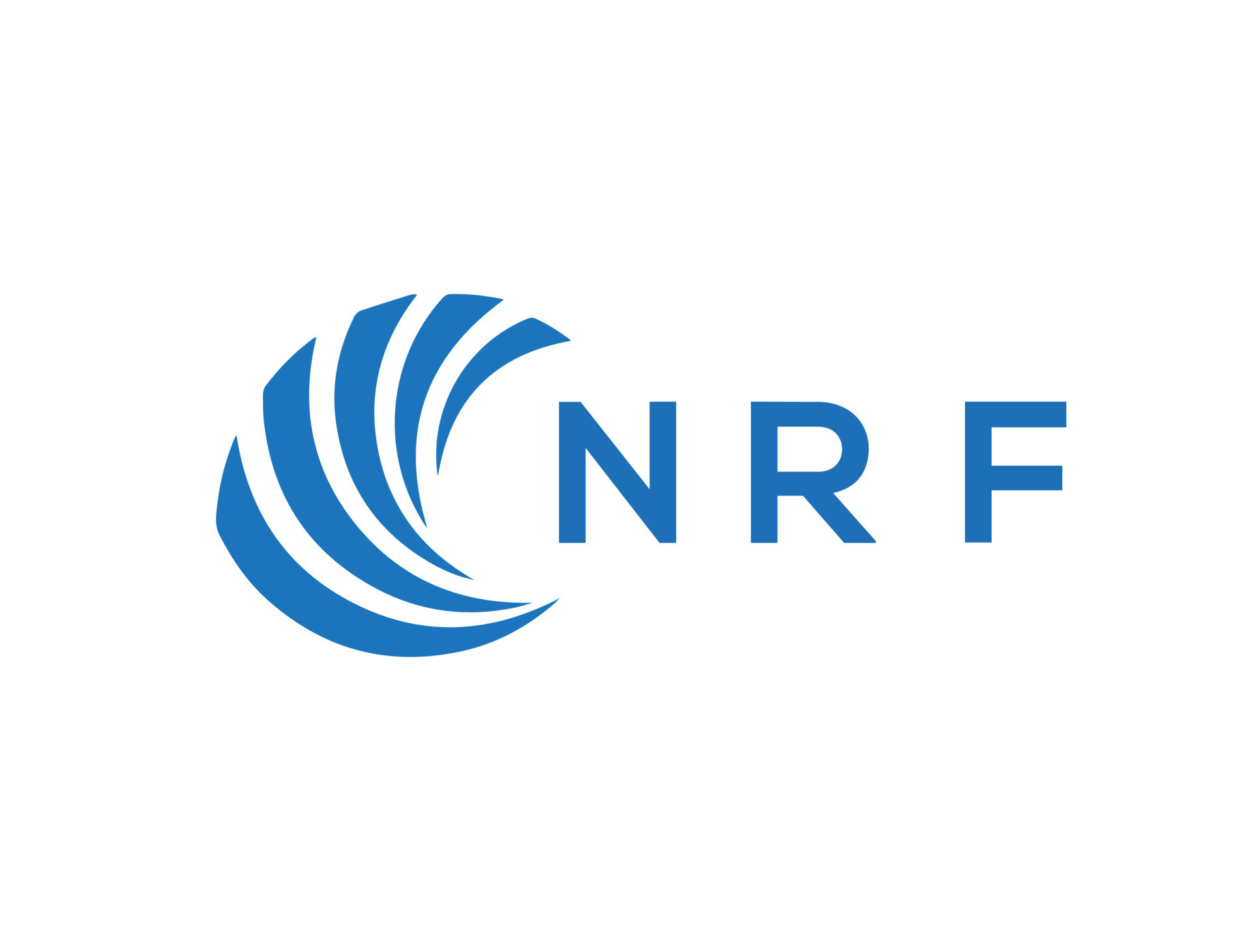 NRF letter logo design on white background. NRF creative circle letter