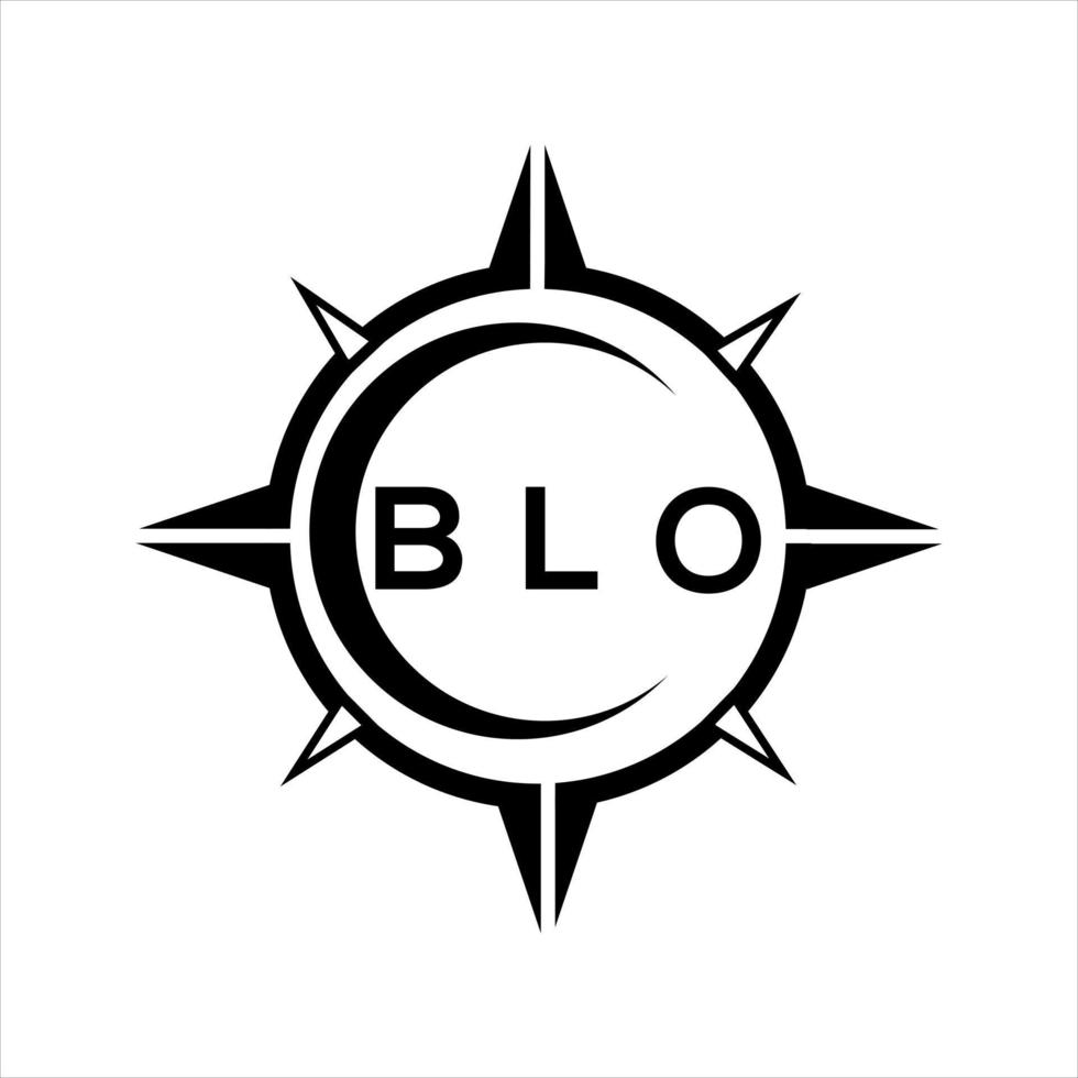 blo resumen tecnología circulo ajuste logo diseño en blanco antecedentes. blo creativo iniciales letra logo. vector