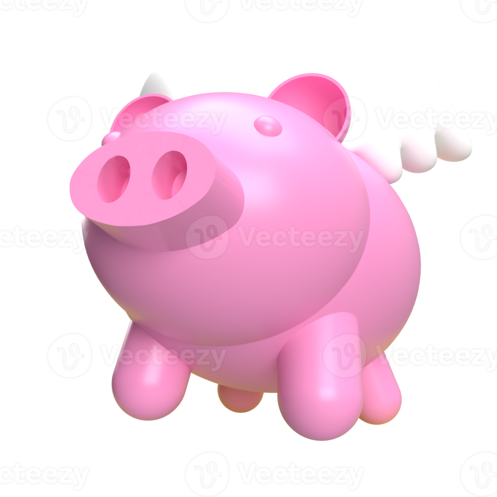 el rosado cerdito mosca png imagen