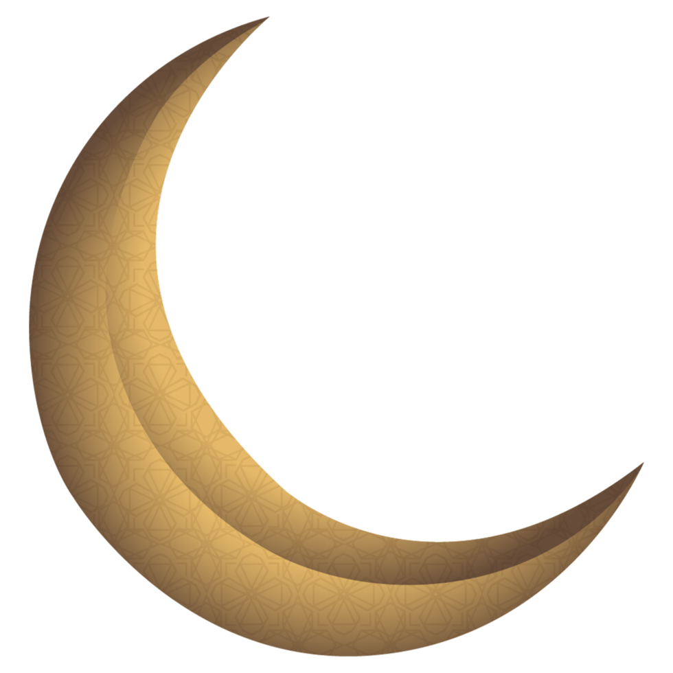 Moon 3D Islamic Pattern Gold Color png