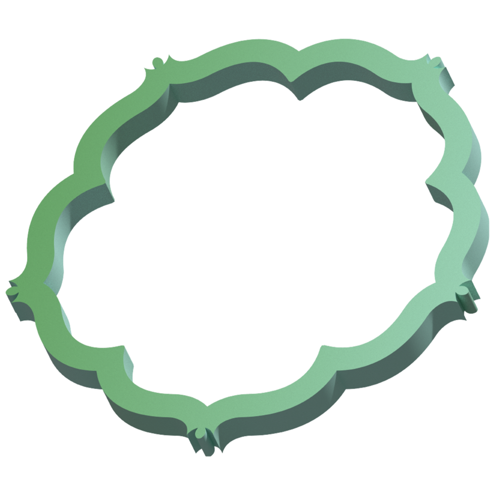 3D Green Islamic Frame png