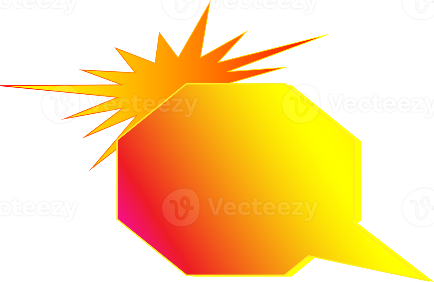 Tal bubbla komisk bok effekt ljus stjärna klistermärke dialog befordran illustration png