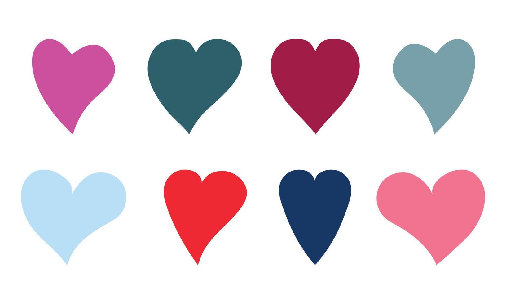 Set of Hearts of Different Shapes vector