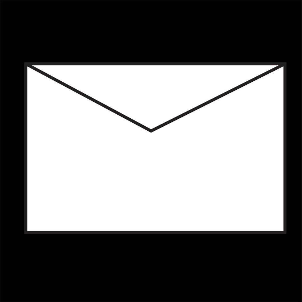 Vector, Image of envelope icon, in black and white, on a black