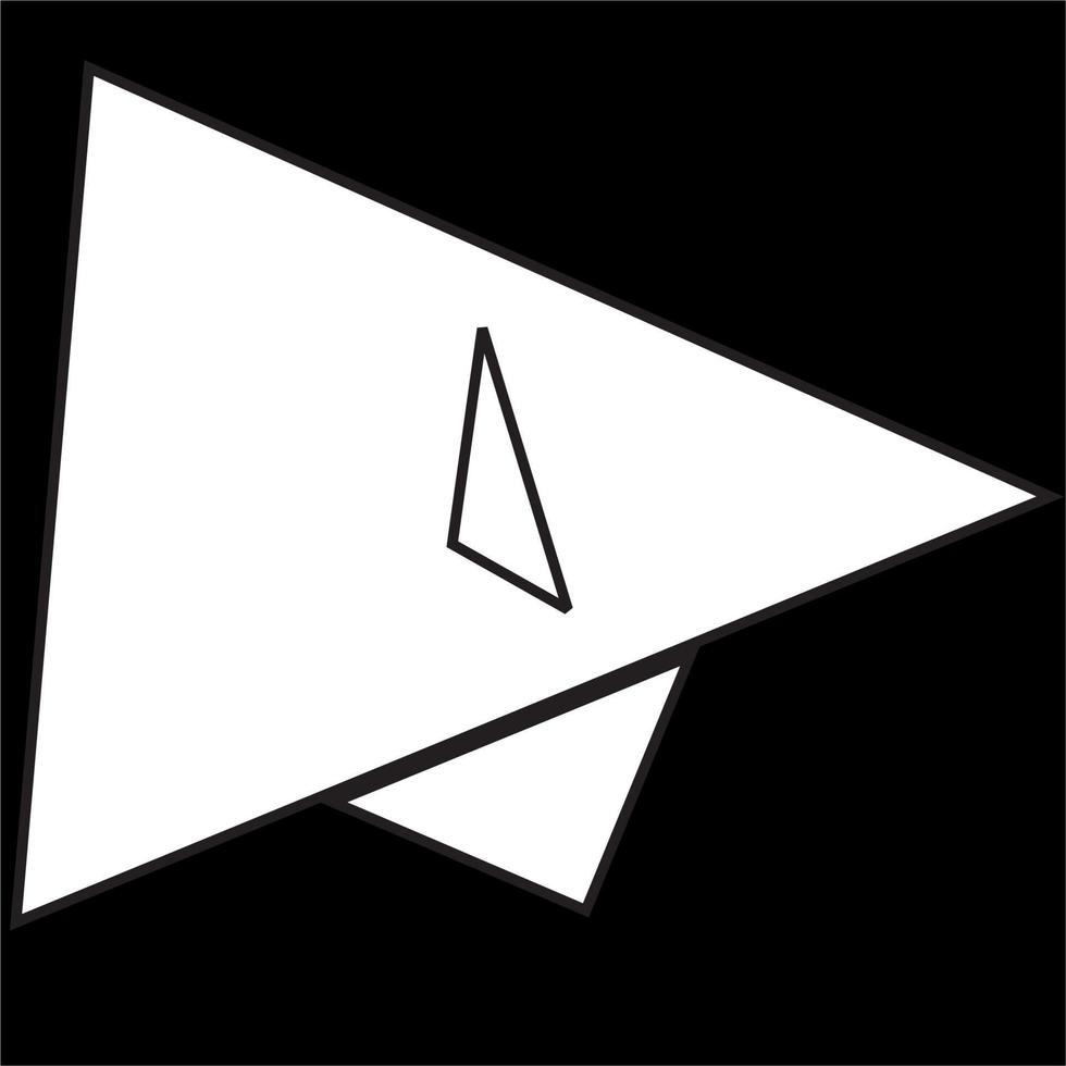 Vector, Image of toy paper airplane icon, Black and white color, on black background vector