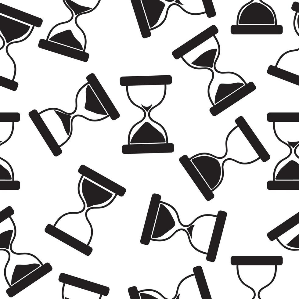 Seamless pattern of hourglass icons. Vector illustration on a white background