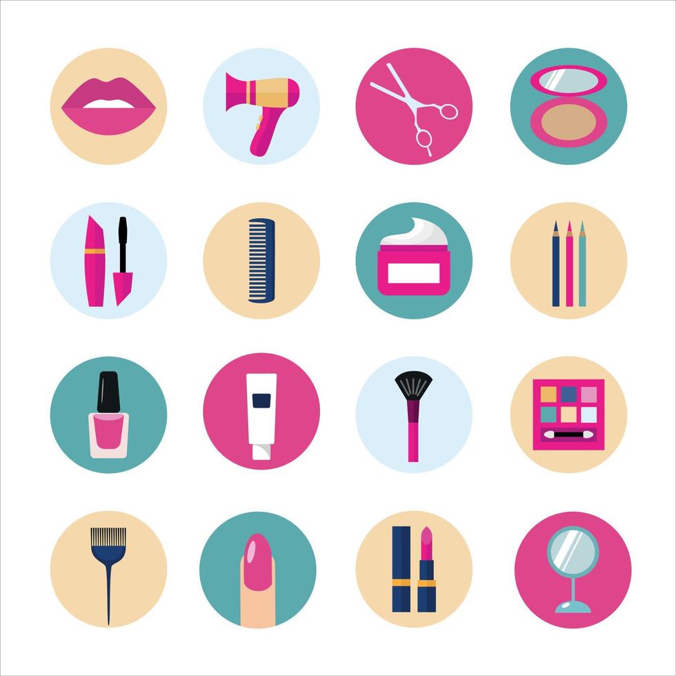 íconos para belleza salón, cosmetología. Perfecto para blogueros vector