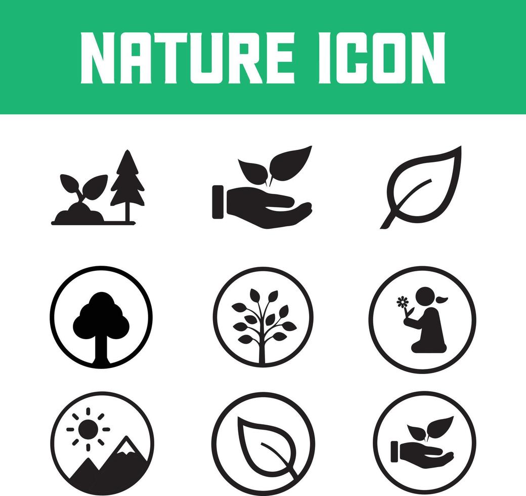 vector línea naturaleza íconos colocar, naturaleza icono objeto.