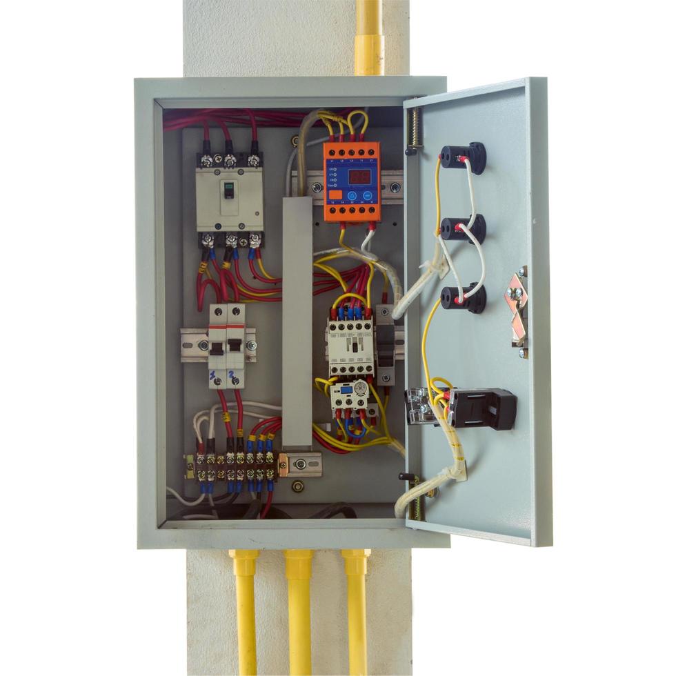 close up control box with clipping path. photo