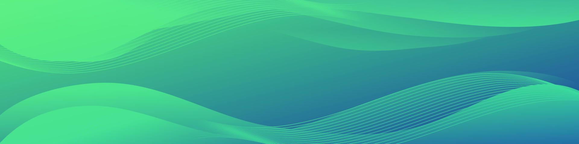 Abstract Green Fluid Wave Banner Template vector