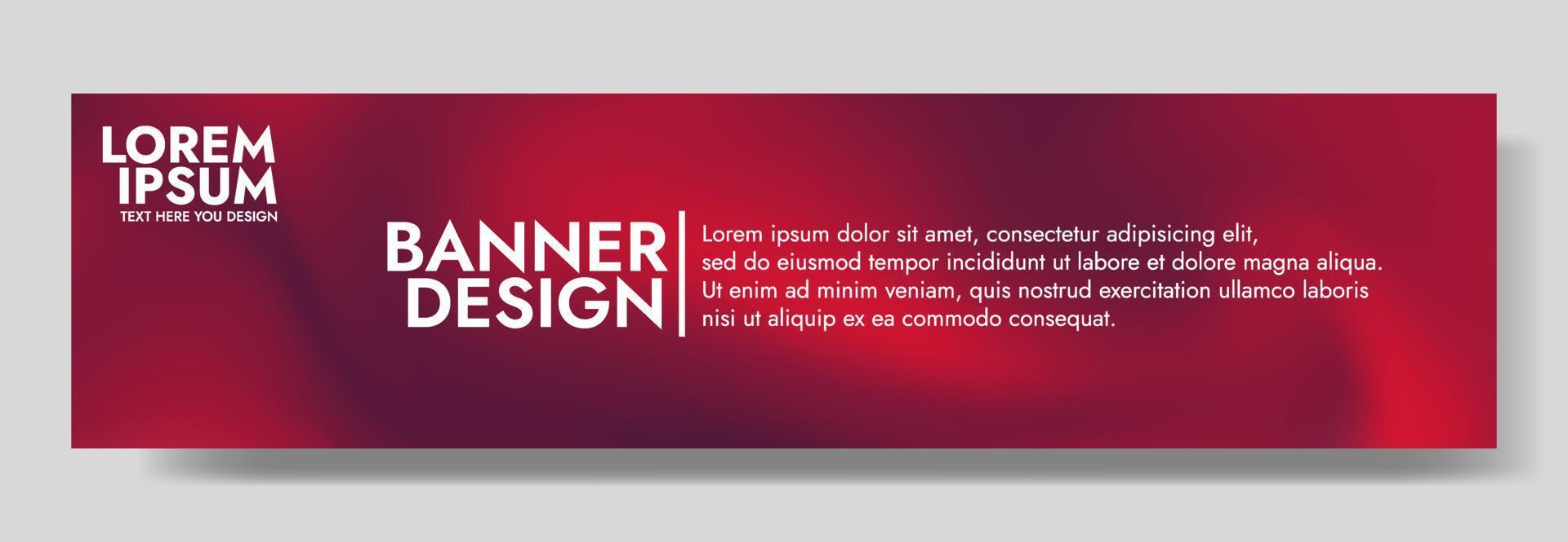 Red  Gradient Blur Banner Template. vector