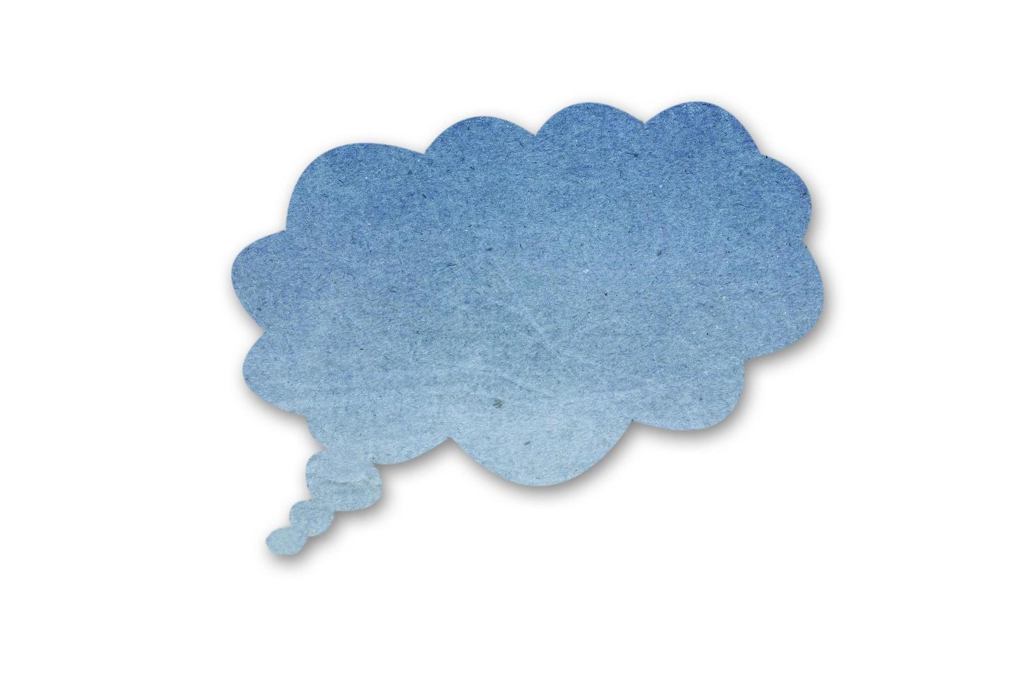 blue paper speech bubbles on isolated white background photo