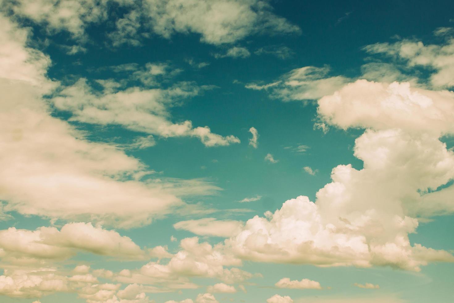 vintage image of blue sky with clouds photo