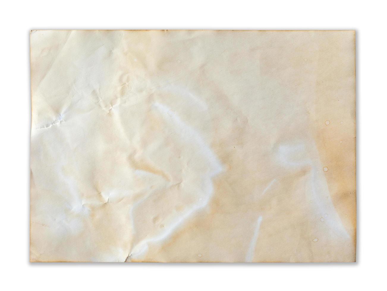 old paper on isolated white with clipping path. photo
