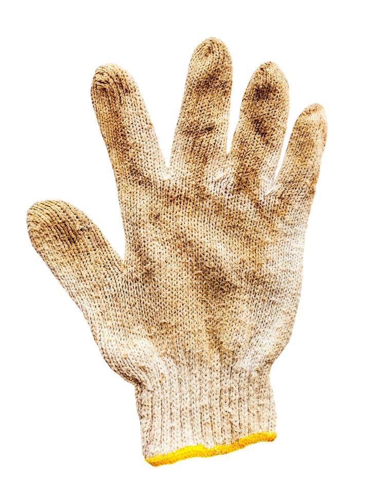 Old gloves  on isolated white with clipping path. photo