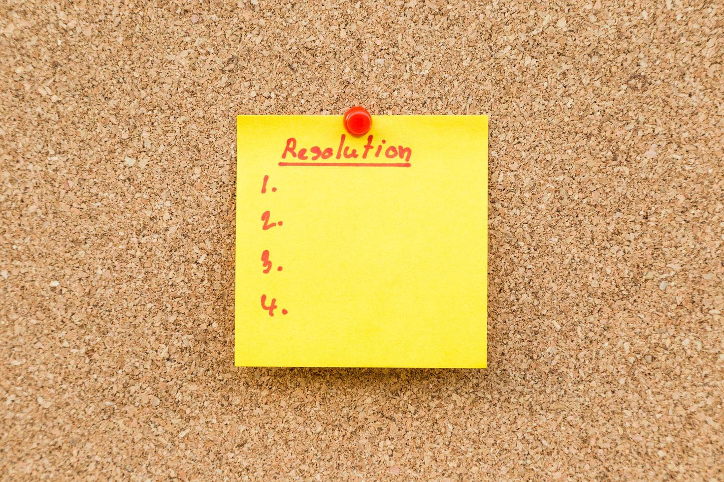 Sticky blank note resolutions for new year with space for text. photo