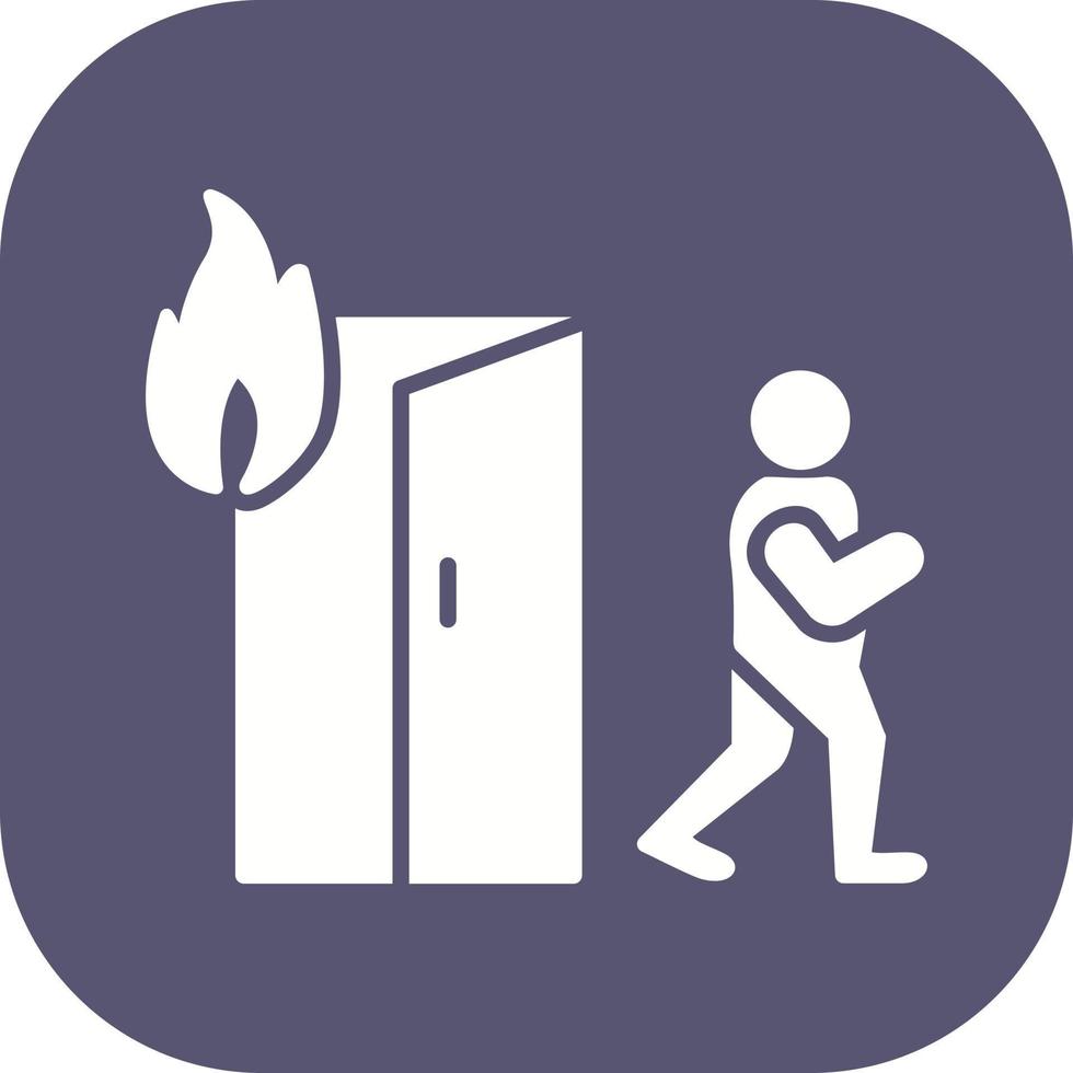 Unique Running from Fire Vector Icon