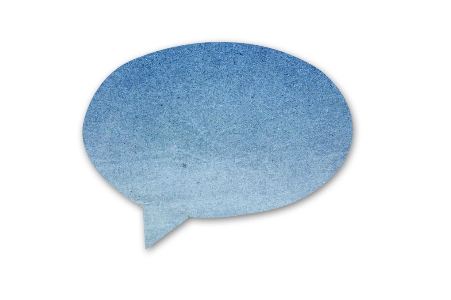 blue paper speech bubbles on isolated white background photo