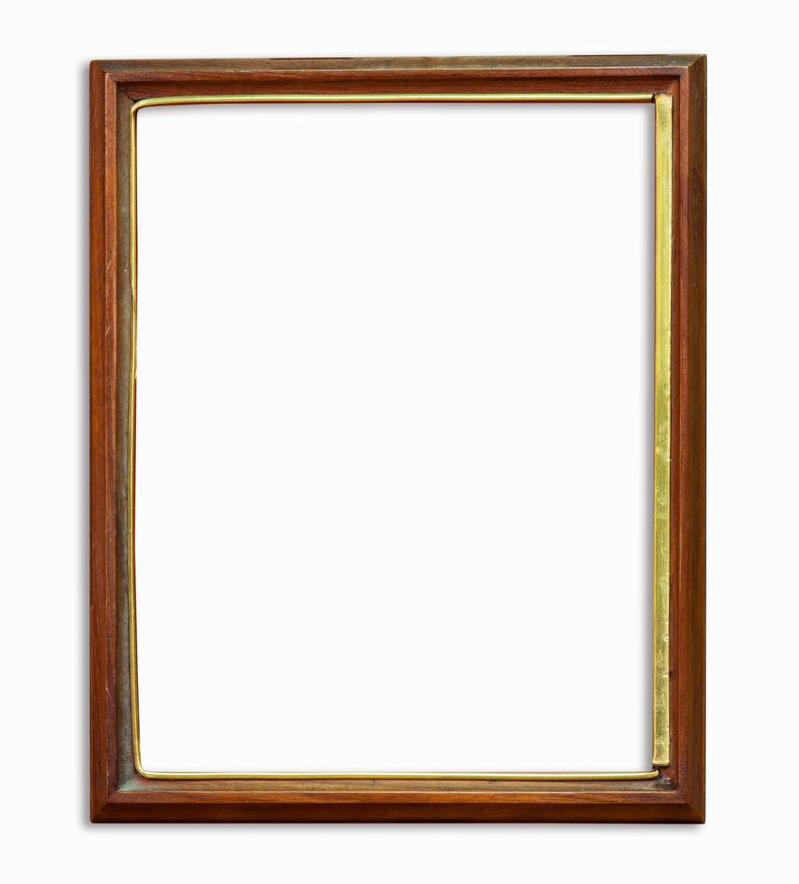 Frame picture wood on isolated white with clipping path. photo