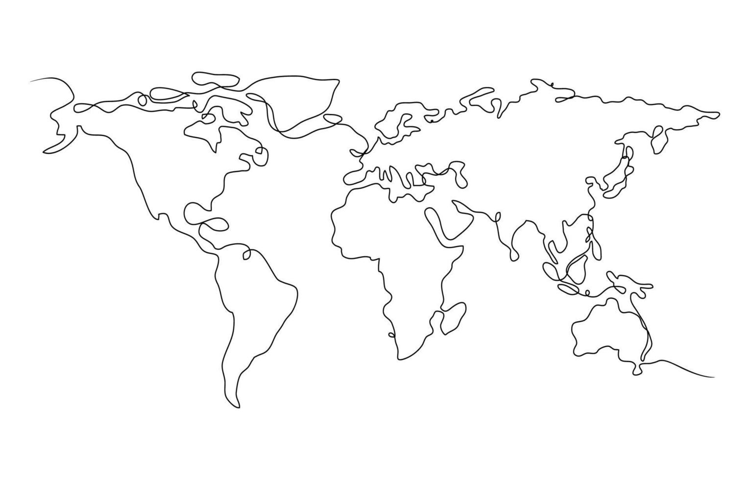 Outline World Map Concept vector